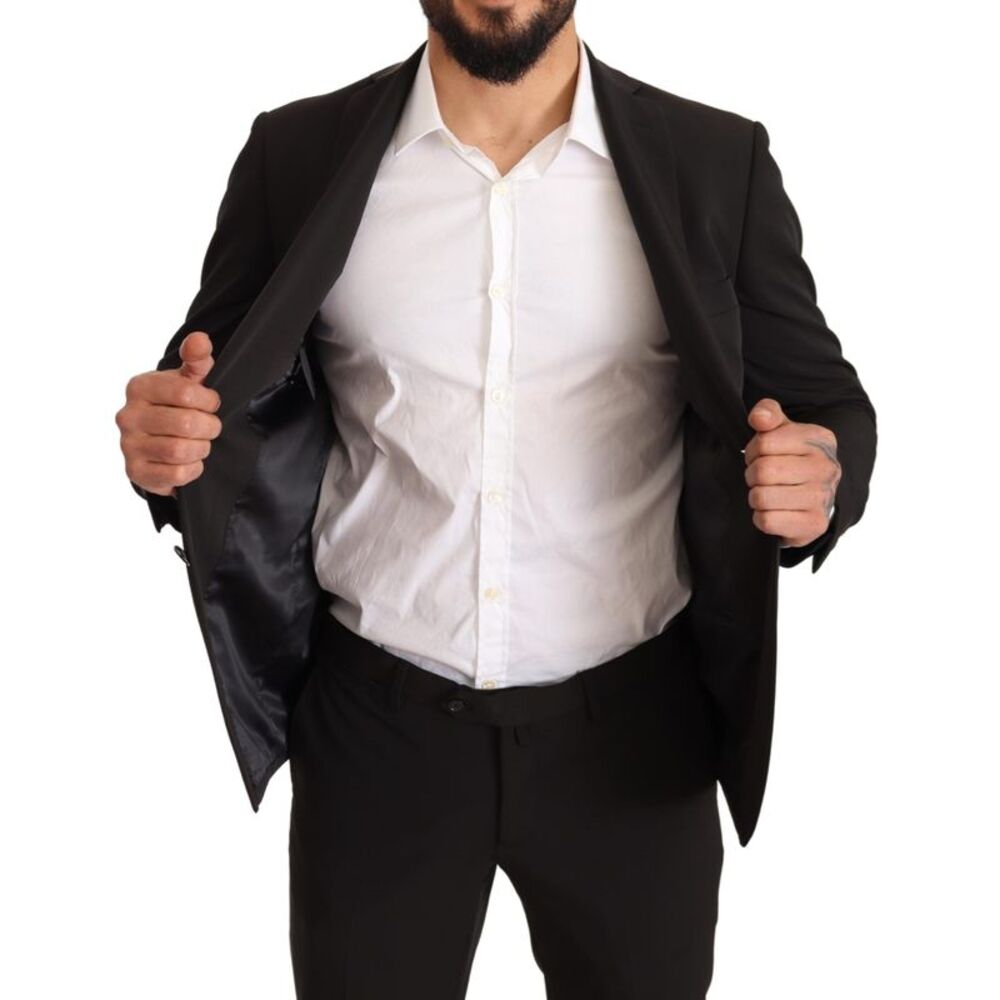 Domenico Tagliente Black Polyester Slim 2 Piece Set TAGLIENTE Men's Suit
